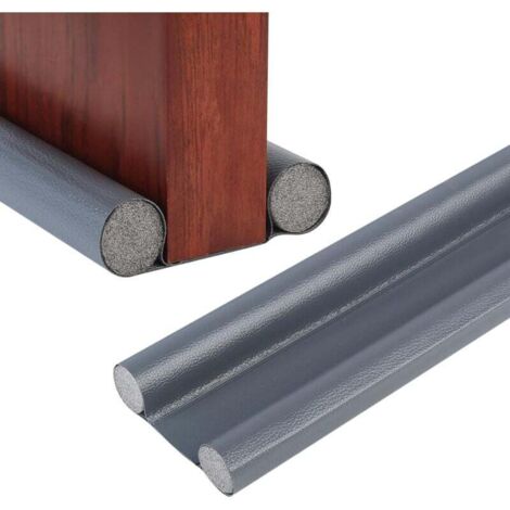 Burlete inferior para puerta KZQ de 96 cm, con doble aislamiento, para interior de puerta, resistente al frío, al viento y al polvo (gris)