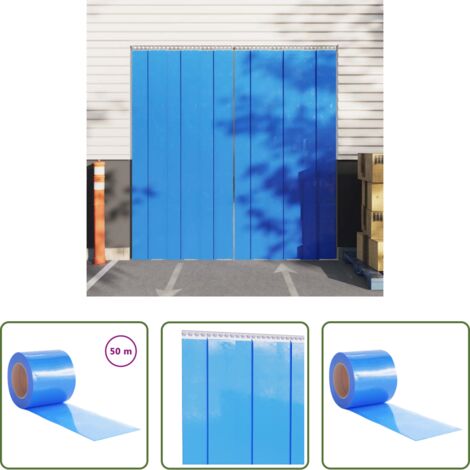 Burlete para puerta -  Tira de cortina para puertas PVC azul 200x1,6 mm 50 m