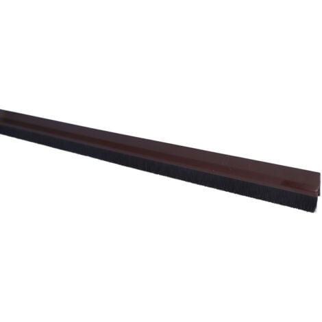 Burlete Puerta Acero PVC 1m Marrón Con Cepillo Fibra Marca