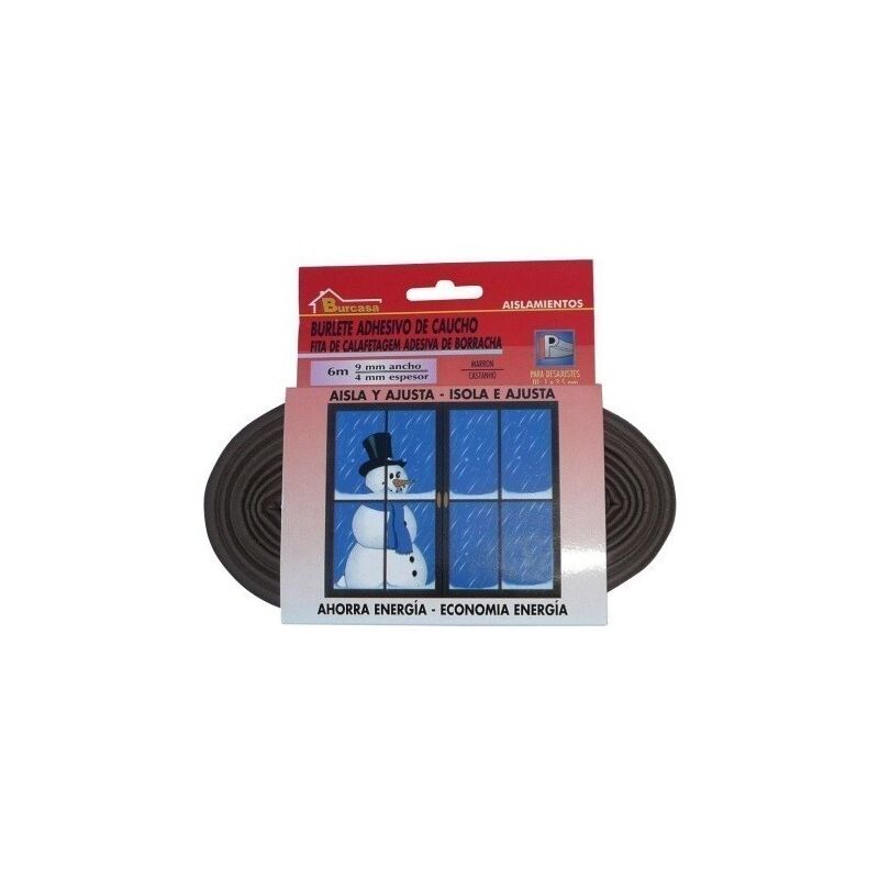 

Burlete Puerta/Ventana 9Mmx06Mt Adhesivo 'P' Caucho Marron Burcasa