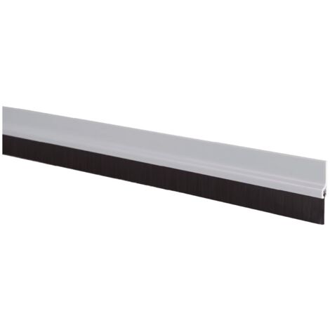 Burlete PVC con flecos adhesivo 1M Plata