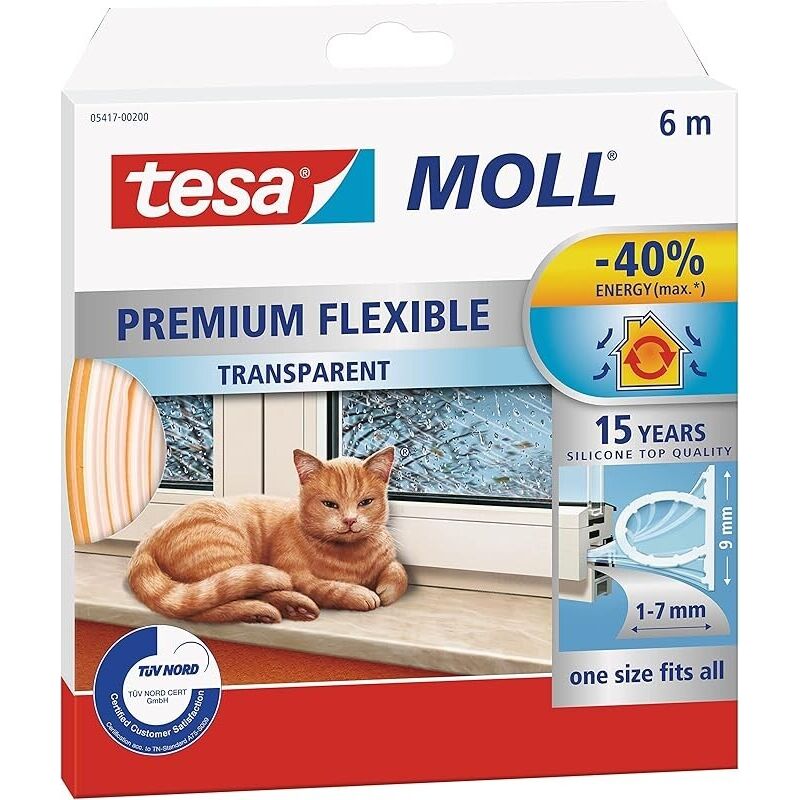 Tesa - moll silicona tubular blanco 6 m x 9 mm - 05417-00100-01