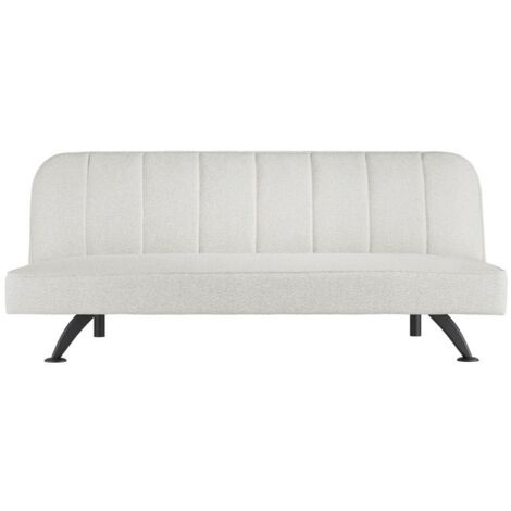 Burlington Sofa Bed - Boucle/Metal - L85 x W180 x H76.5 cm - Ivory/Black Matte