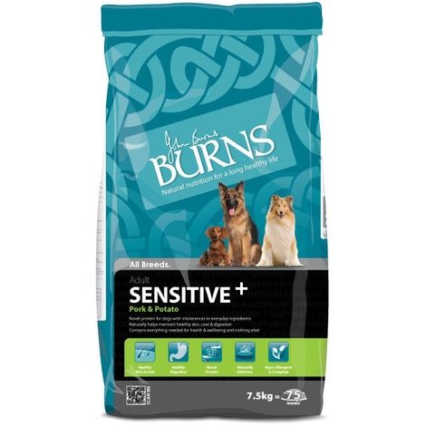 main image of "Burns Adult Sensitive Pork And Potato Hypoallergenic Complete Dry Dog Food (2kg) (May Vary)"