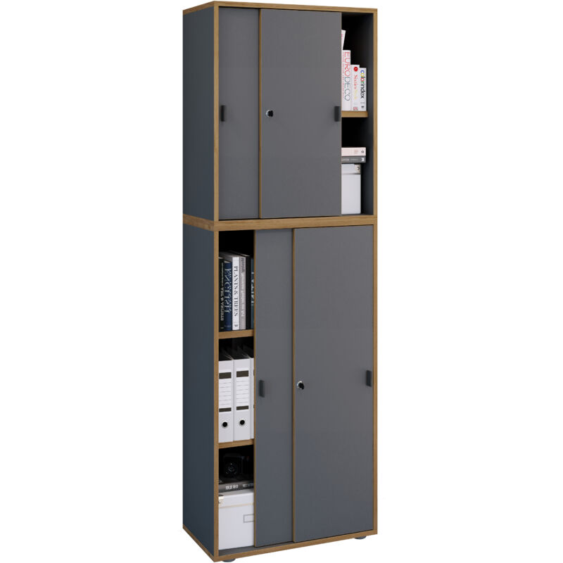 Vcm - Büroschrank Schiebetüren Salia 5fach B60