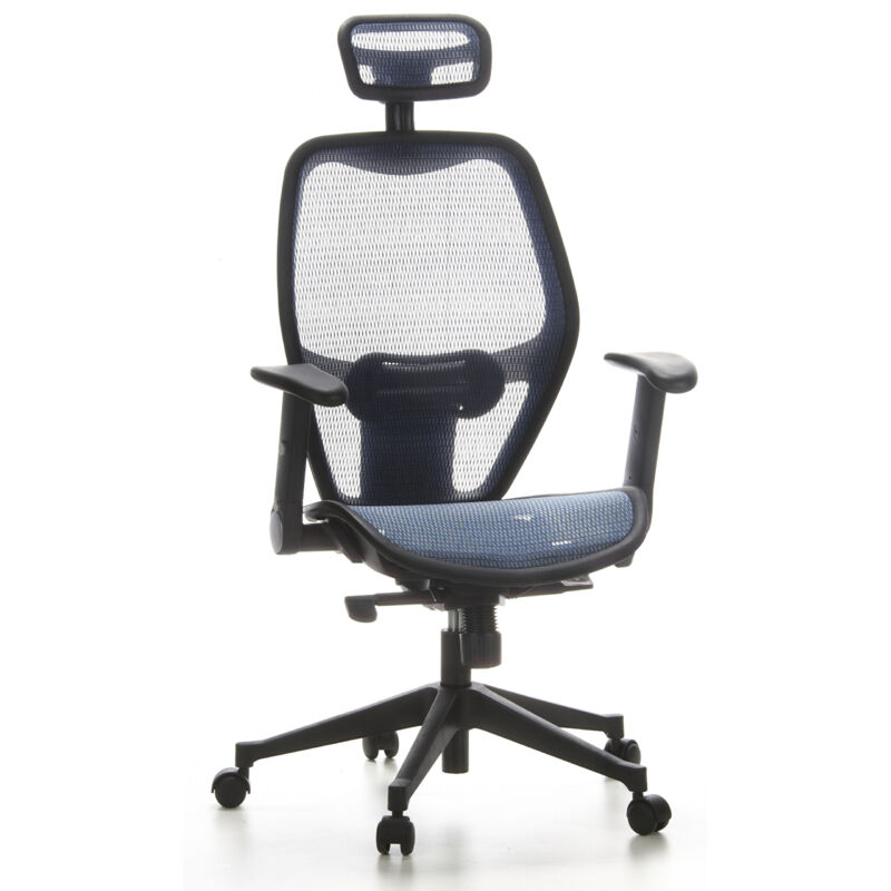 Bürostuhl / Chefsessel Air-port Netzstoff Blau Hjh Office