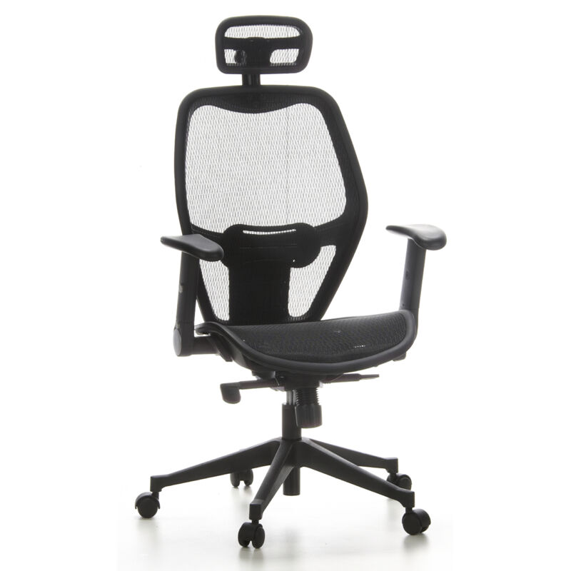 Bürostuhl / Chefsessel Air-port Netzstoff Schwarz Hjh Office
