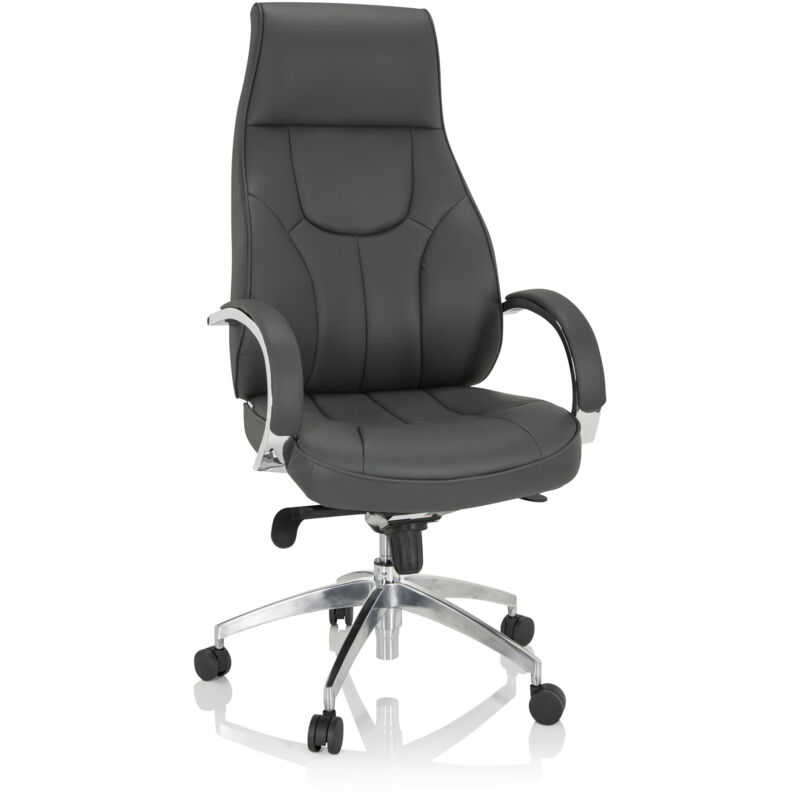 Bürostuhl / Chefsessel Elegance I Kunstleder Grau Hjh Office