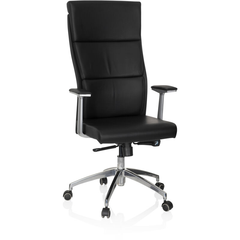 Bürostuhl / Chefsessel Monza 20 Leder Schwarz Hjh Office