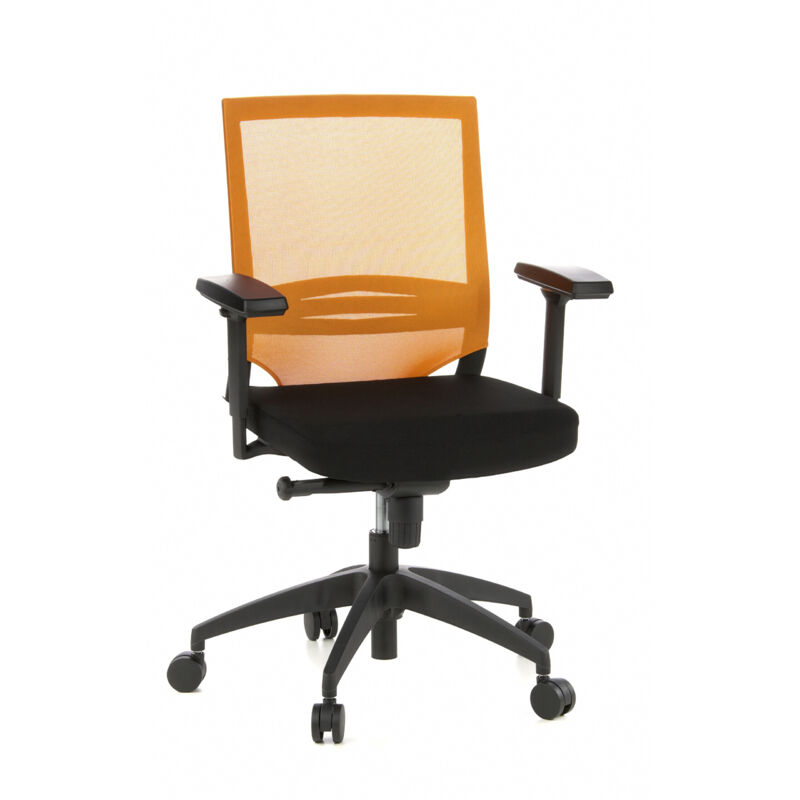Bürostuhl / Chefsessel Porto Base Sitz Stoff/rücken Netz Schwarz/orange Hjh Office
