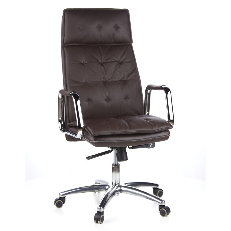 Bürostuhl / Chefsessel Villa 20 Nappaleder Braun Hjh Office