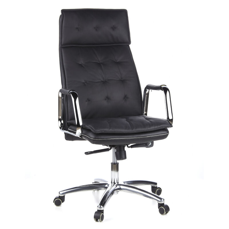 Bürostuhl / Chefsessel Villa 20 Nappaleder Schwarz Hjh Office