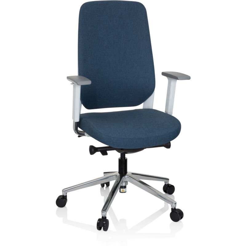 Bürostuhl / Drehstuhl Chiaro T4 White Stoff Blau Hjh Office