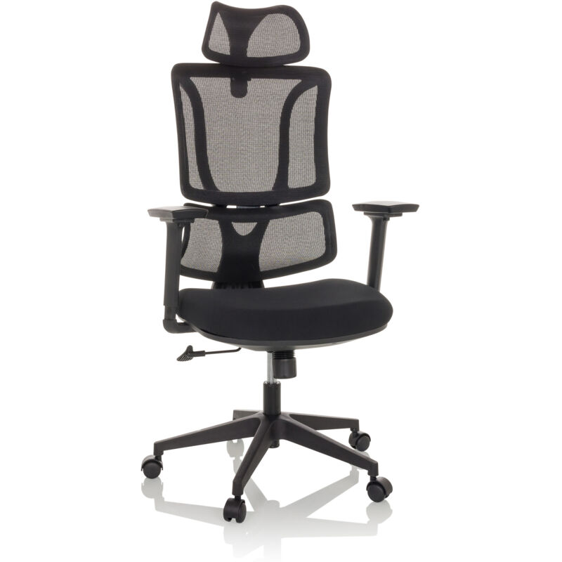 Bürostuhl / Drehstuhl Ergomy Sitz Stoff / Rücken Netzstoff Schwarz Mybuero