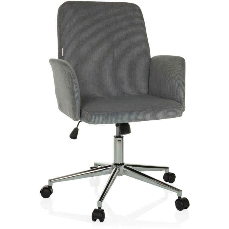 Bürostuhl / Drehstuhl / Schalenstuhl Solao Cord Stoff Grau Hjh Office