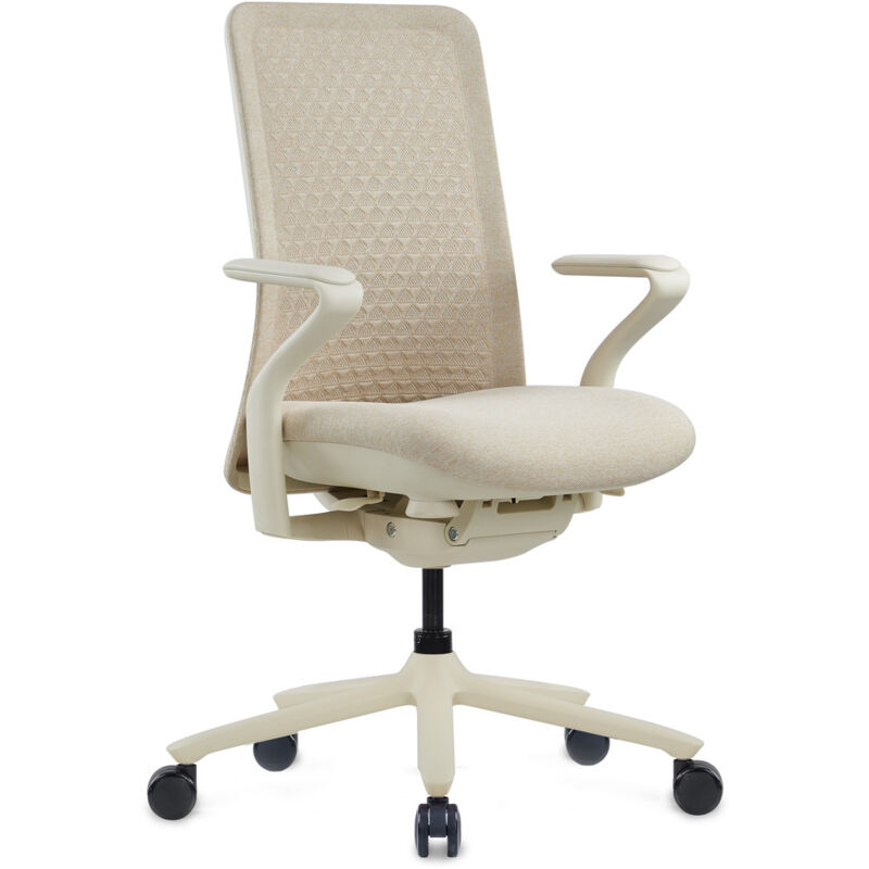 Bürostuhl / Drehstuhl Vervio Rücken 3d Netzstoff / Sitz Stoff Beige Hjh Office