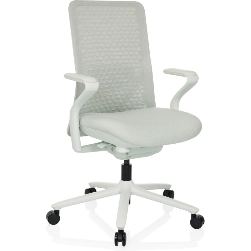 Bürostuhl / Drehstuhl Vervio Rücken 3d Netzstoff / Sitz Stoff Lichtgrau Hjh Office