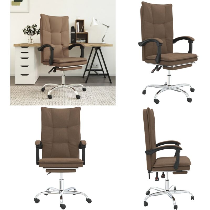 Vidaxl Braun Bürostuhl Mit Liegefunktion Stoff - Stoff