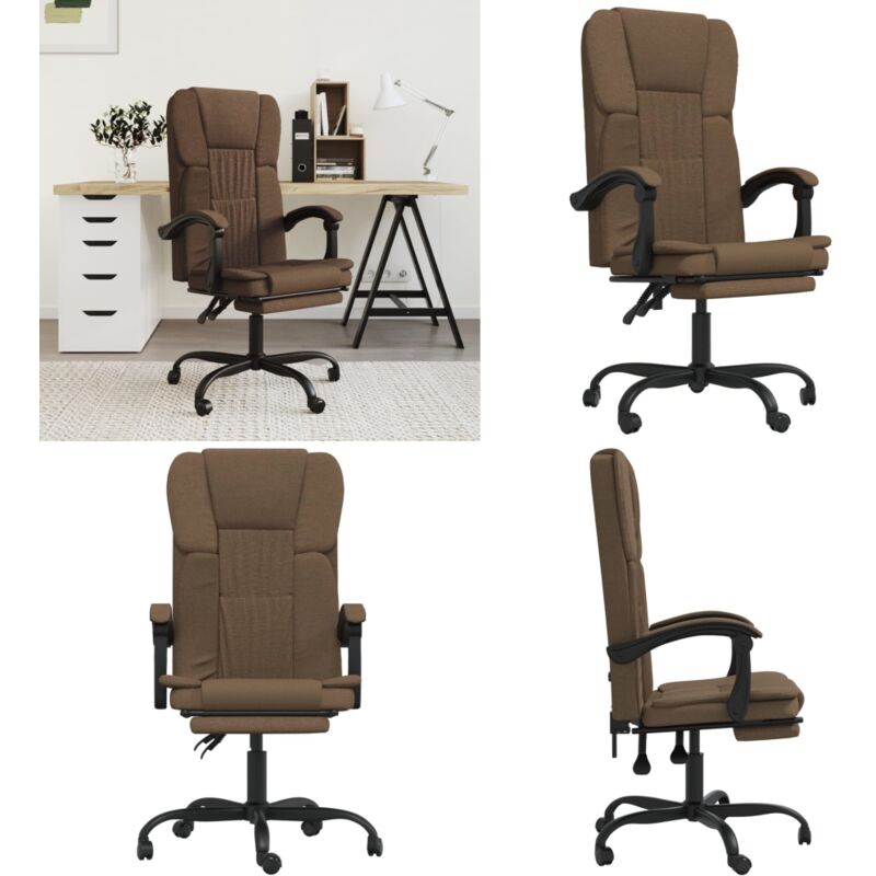 Vidaxl Braun Bürostuhl Mit Liegefunktion Stoff - Stoff