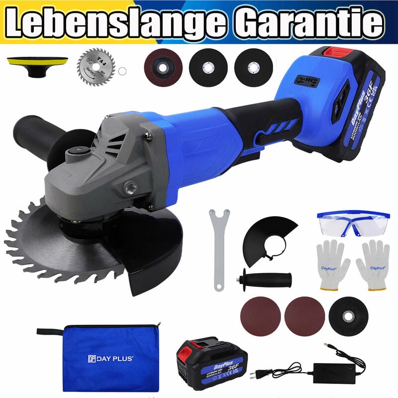 Image of Bürstenlos Winkelschleifer Akku Trennschleifer Schleifmaschine mit Akkus Neu