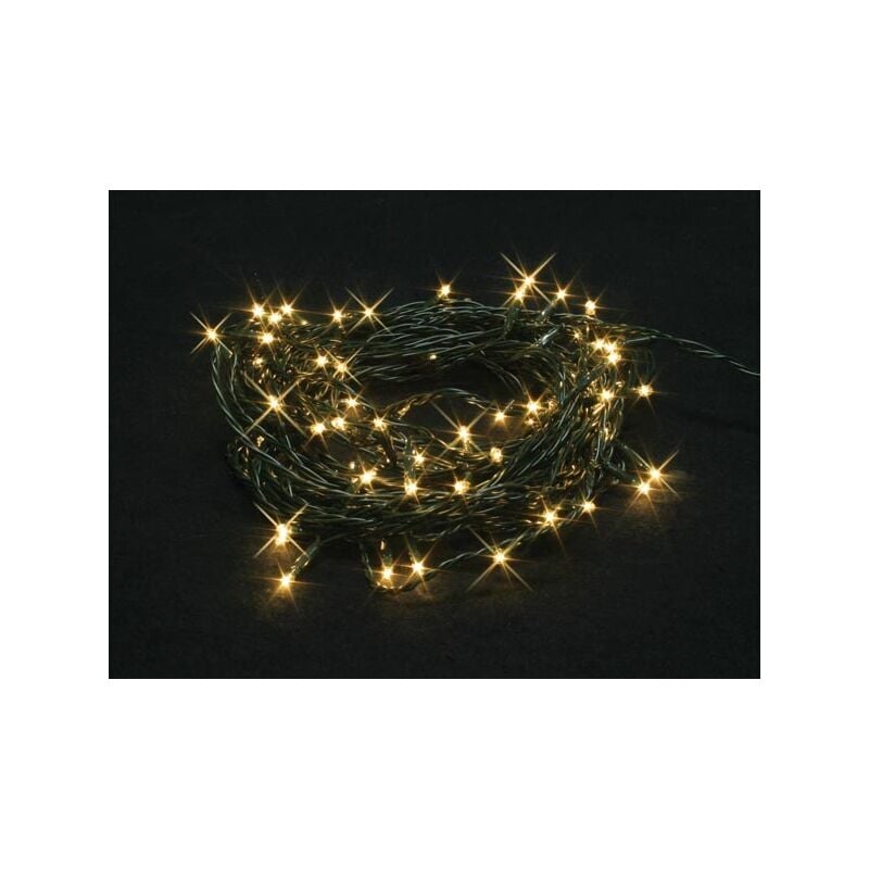 Burstlight led - 20 m - 220 warm white lamps (44 flash) - green wire - 24 v Velleman 5420046523793