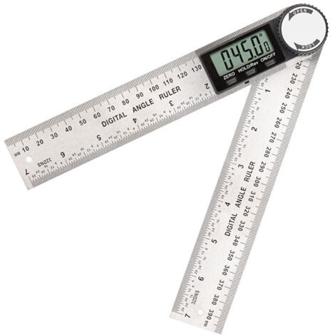 Buscador de ángulos digital de 0 a 360°, inclinómetro digital, transportador de acero inoxidable, regla angular con pantalla LCD para carpintería, construcción y reparación.
