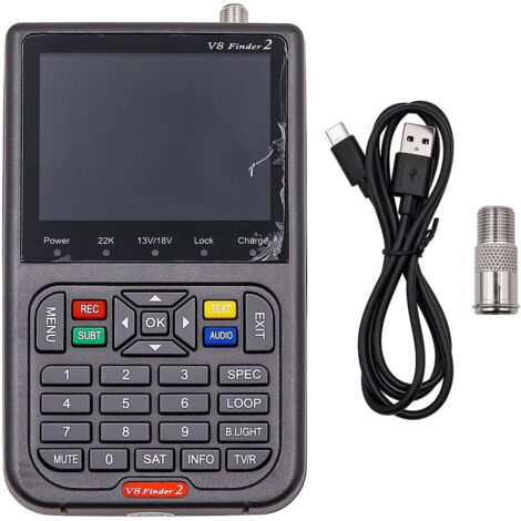 Buscador de satélites V8 Finder2, medidor digital de detección de satélites, receptor de señal DVB-S2X, decodificador H.264 HD, pantalla LCD de 3,5 pulgadas para alineación de antenas parabólicas.