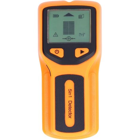 Buscador De Vigas 5 En 1, Escáner De Pared con Buscador De Vigas, Detector Electrónico Multifuncional De Vigas Metálicas con Pantalla LCD, para Diferentes Paredes, como Listones(Yellow)