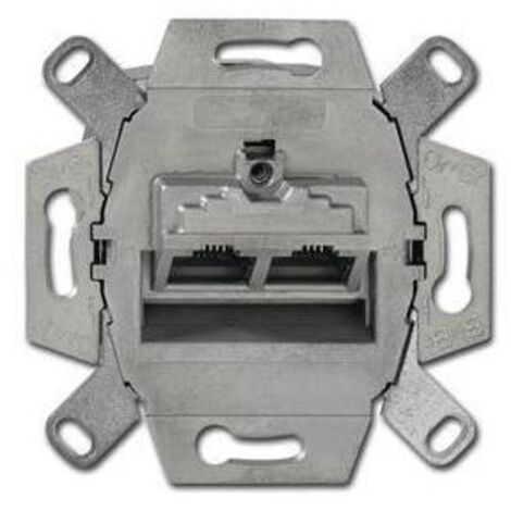 Busch-Jaeger 0218/12-101  UAE-Anschlussdose, RJ45, Cat. 6a iso, geschirmt 2 Steckbuchsen, 8/8-polig