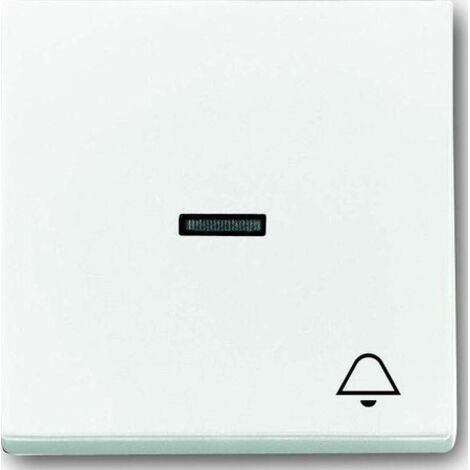 BUSCH-JAEGER 1789KI-84 PLAQUE DE RECOUVREMENT, BOUTON-POUSSOIR, SYMBOLE ''''''''SONNETTE'''''''', DAVOS/BLANC STUDIO, SOLO
