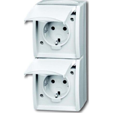 BUSCH JAEGER 20-02 EBW-54 ocean® (IP 44), SCHUKO® Steckdosen, Steckdose mit Klappdeckel, senkrecht-'1008651'