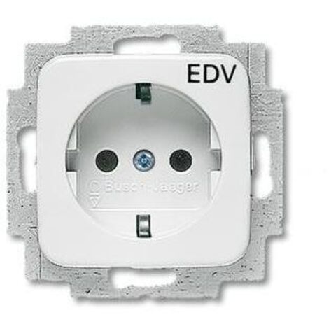 Busch-Jaeger 20 EUC/DV-214  SCHUKO® Steckdosen-Einsatz mit Aufdruck "EDV"