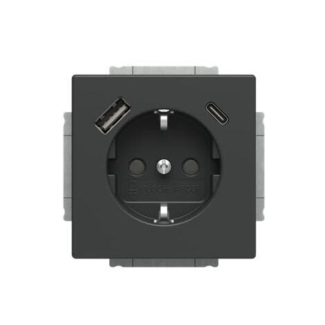 BUSCH-JAEGER 20 EUCB2USBAC-81 SCHUKO®-/USB-A+C PRISE DE COURANT SAFETY+ ANTHRACITE PLATEFORME 63 2CKA002011A6300