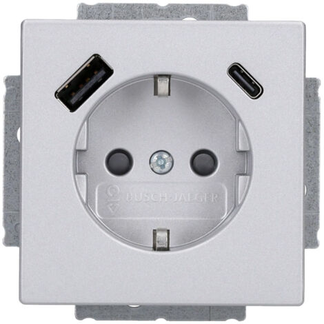 Busch-Jaeger 20 EUCB2USBAC-866 prise acier inoxydable USB