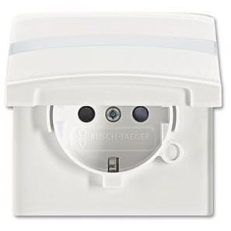Busch-Jaeger 20 EUGKBN-34-101  SCHUKO® Steckdosen-Einsatz mit Klappdeckel und Beschriftungsfeld