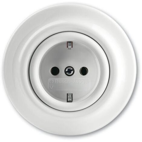 BUSCH JAEGER 20 EUJ-64 Decento®, SCHUKO® Steckdosen, Steckdosen Einsatz, studioweiß-'1009930'