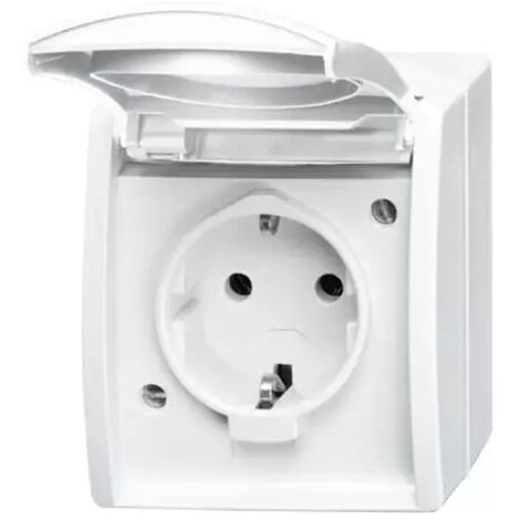 Busch-Jaeger 20 EWN-54  SCHUKO® Steckdose mit Klappdeckel und Beschriftungsfeld