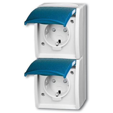 BUSCH-JAEGER 2084-0-0719 SCHUKO BLEU, BLANC PRISE DE COURANT 2CKA002084A0719