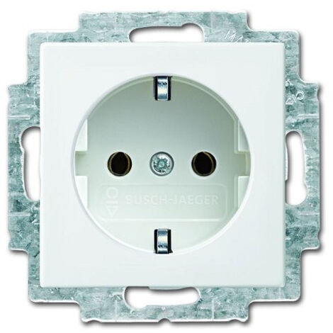 BUSCH-JAEGER 2300 EUC-914 SCHUKO-STECKDOSEN-EINSATZ, BUSCH-BALANCE SI, MIT SCHRAUBANSCHLUSS, ALPINWEISS