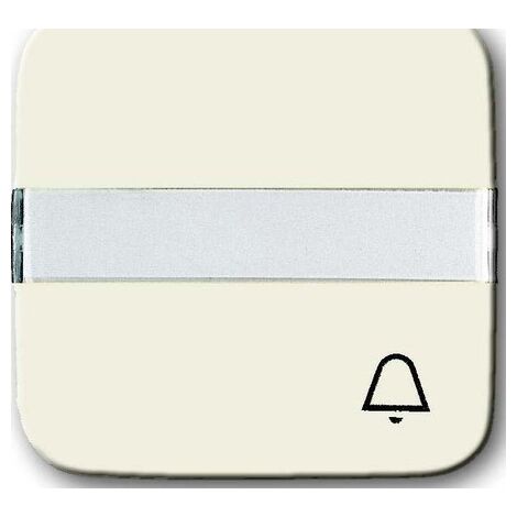 BUSCH-JAEGER 2506N/KI-212 PLAQUE DE RECOUVREMENT, BOUTON-POUSSOIR, ZONE DE MARQUAGE, SYMBOLE ''''''''SONNETTE'''''''', BLANC CRME, DURO