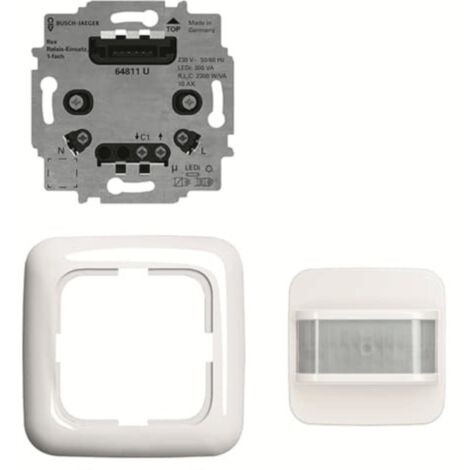 Busch-Jaeger 64761 UJ-214 Busch-Wächter® 180 flex, Komplettset mit Basic-Sensor und Relais-Einsatz