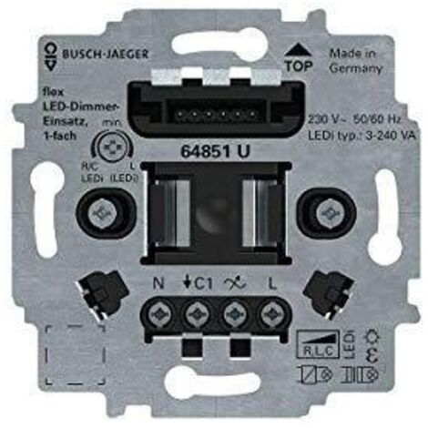 Busch-Jaeger 64851 U Variateur de lumière noir compact