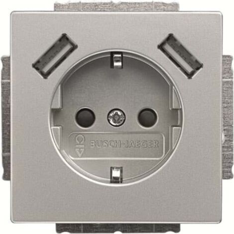 Busch-Jaeger Doppelsteckdose SCHUKO 20 EUCB2USB-866 2x USB stainless steel