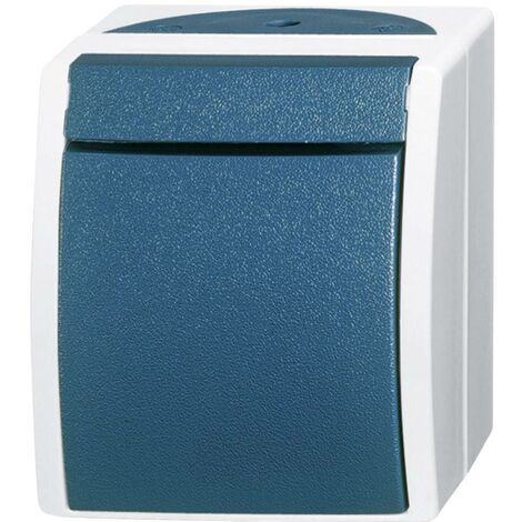 Busch-Jaeger Interruttore a bilanciere bilanciere, commutazione a croce grigio/blu-verde - ocean® (2601/7 W-53), 2CKA001085A1604