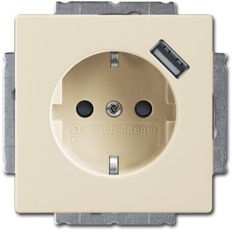 Busch-Jaeger Schuko/USB-Steckdose elfenbeinweiß 20 EUCBUSB-82
