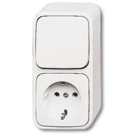 Busch-Jaeger Steckdosenkombination AP Duro 2000 Wechs rws IP20 glz 2601/6/2300EAPW500