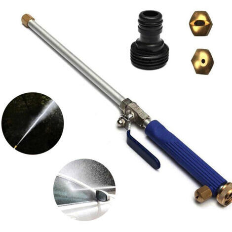 Buse à Eau Haute Pression Lance à Eau pour Pistolet avec 2 Buses de Nettoyage Buses de pulvérisation Raccord de Tuyau d'arrosage 46 cm Douche de Jardin Hydro Jet Power-Bleu