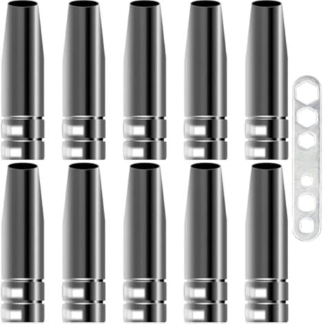 Buse conique 15AK pour MB14 14AK MB15 15AK MAG/MIG Co2 Welding Torch Accessories, Copper Gas Nozzle Coupe de protection Pistolet de soudage Autoprotection Consommables, avec clé (11 pièces)
