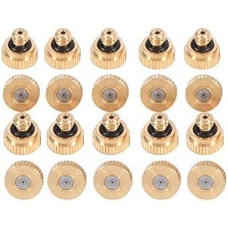 Buse d'Atomisation en Laiton, 20 Pièces, Filetage 10/24 UNC, 0,4mm, Acier Inoxydable, pour Système de Refroidissement et Irrigation Jardin -