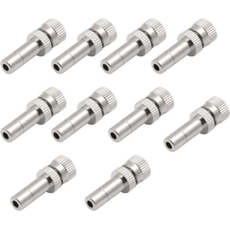 Buse de brumisation basse pression, têtes pulvérisation d'atomisation en laiton pour tuyau d'arrosage, conception à connexion rapide le refroidissement, l'humidifica 50 pièces 0.3mm(0.0118in) 10